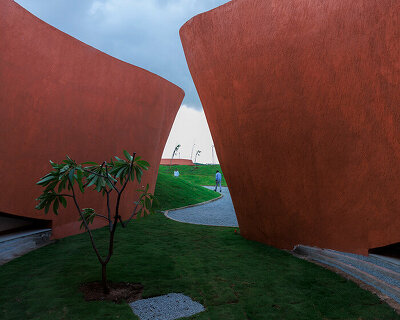 the undulating architecture of sP+A's hampi art labs in india is set to welcome visitors soon