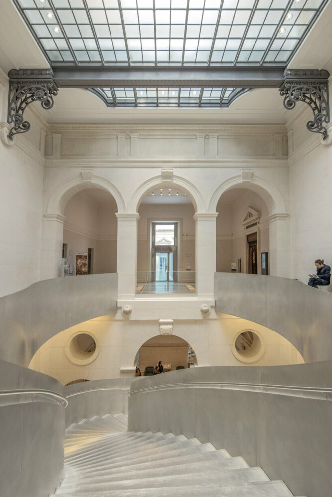 the precise geometric design draws inspiration from the site