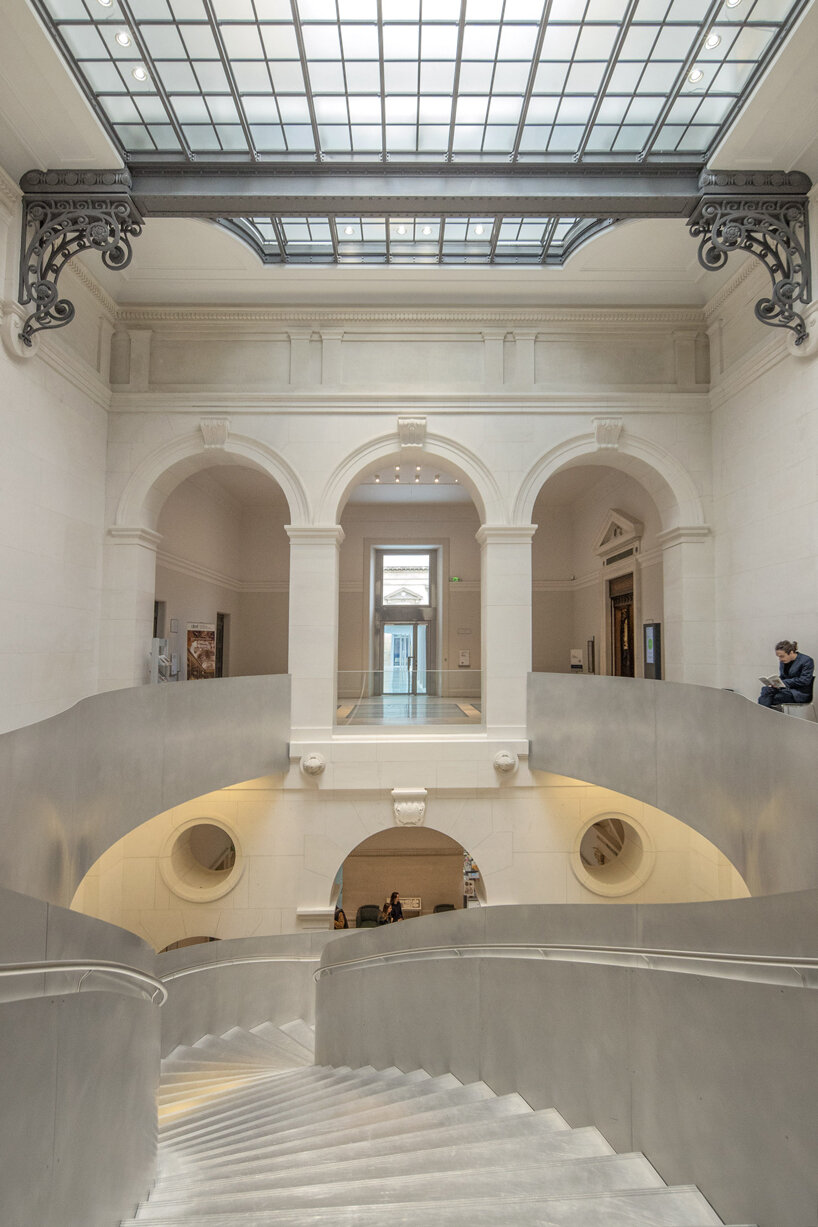 the precise geometric design draws inspiration from the site