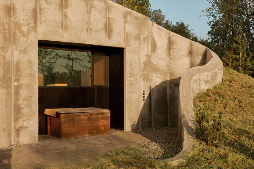 omer arbel crafts lily pad-shaped columns for family home in canada