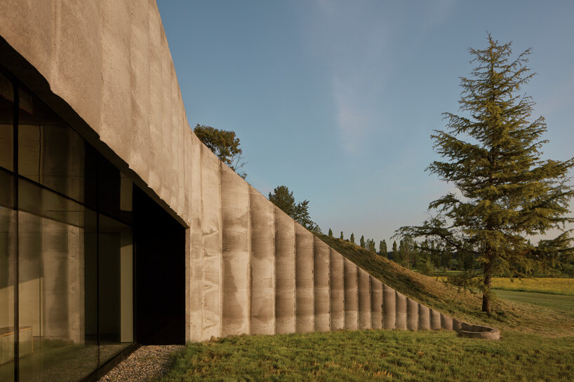 omer arbel crafts lily pad-shaped columns for family home in canada