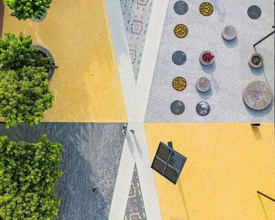 vibrant urban zones encircling an X-shaped axis redefine public square in koprivnica, croatia 