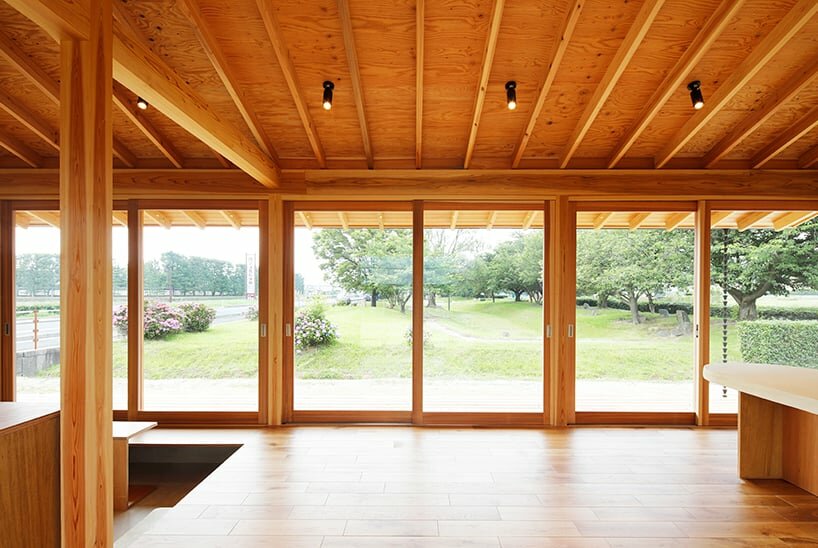 the café enjoys views of the green park