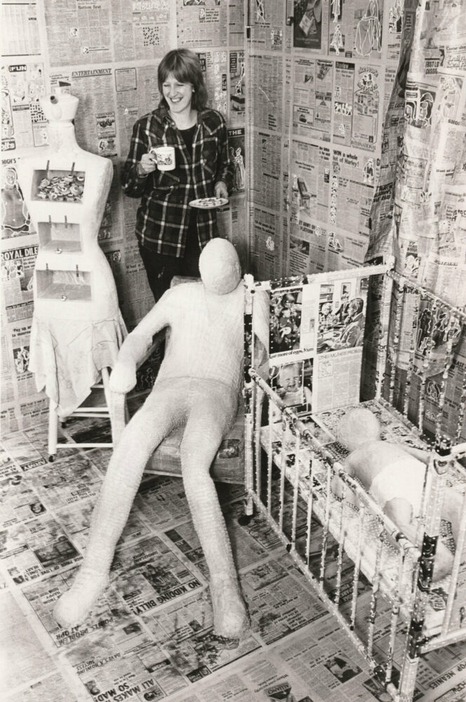 Press photo of An Edible Family in a Mobile Home by Bobby Baker, 1976, for the Stratford 	Express