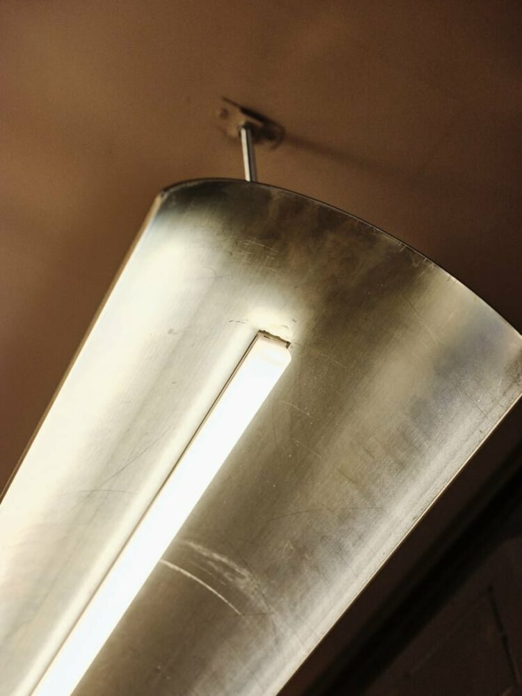 rugged steel with zinc-plated finish for the lighting shades