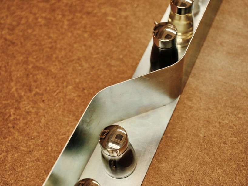 metallic tabletop utensil for condiments