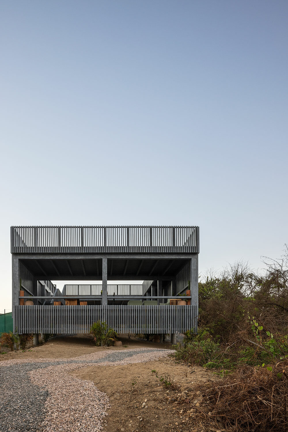 UAVI Pavilion set on stilts