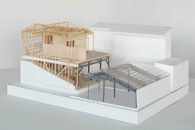 existing wall demolished (physical model)
