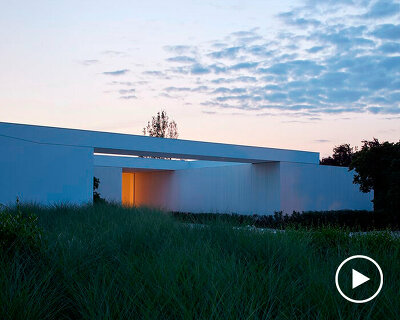 villa orizzonte's white elongated volumes merge with italian pianura padana's landscape