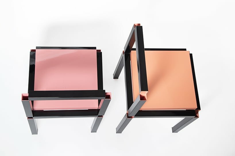 seemingly fragile zero thickness chair is crafted from steel joinery