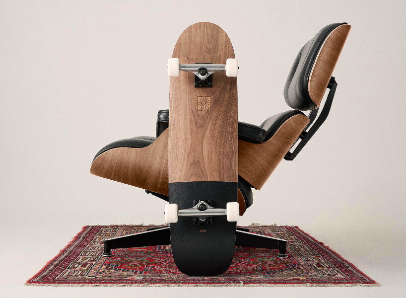 charles ray eames office lounge chairs ottoman globe skateboards