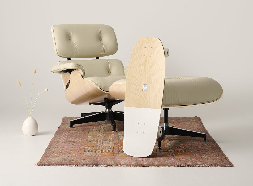 charles ray eames office lounge chairs ottoman globe skateboards