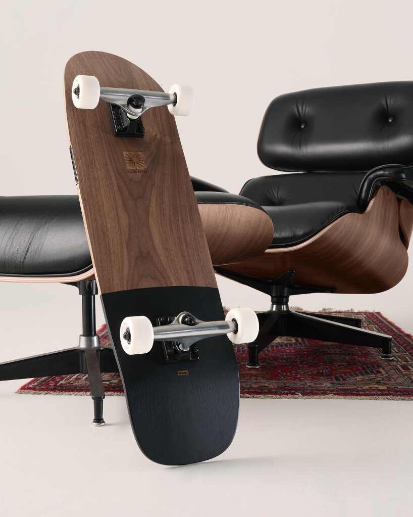 charles ray eames office lounge chairs ottoman globe skateboards