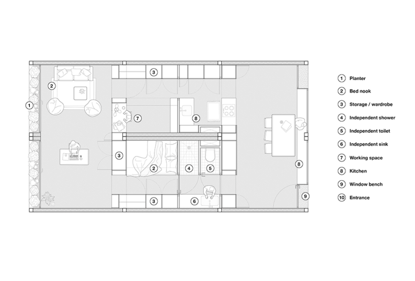 single unit floorplan