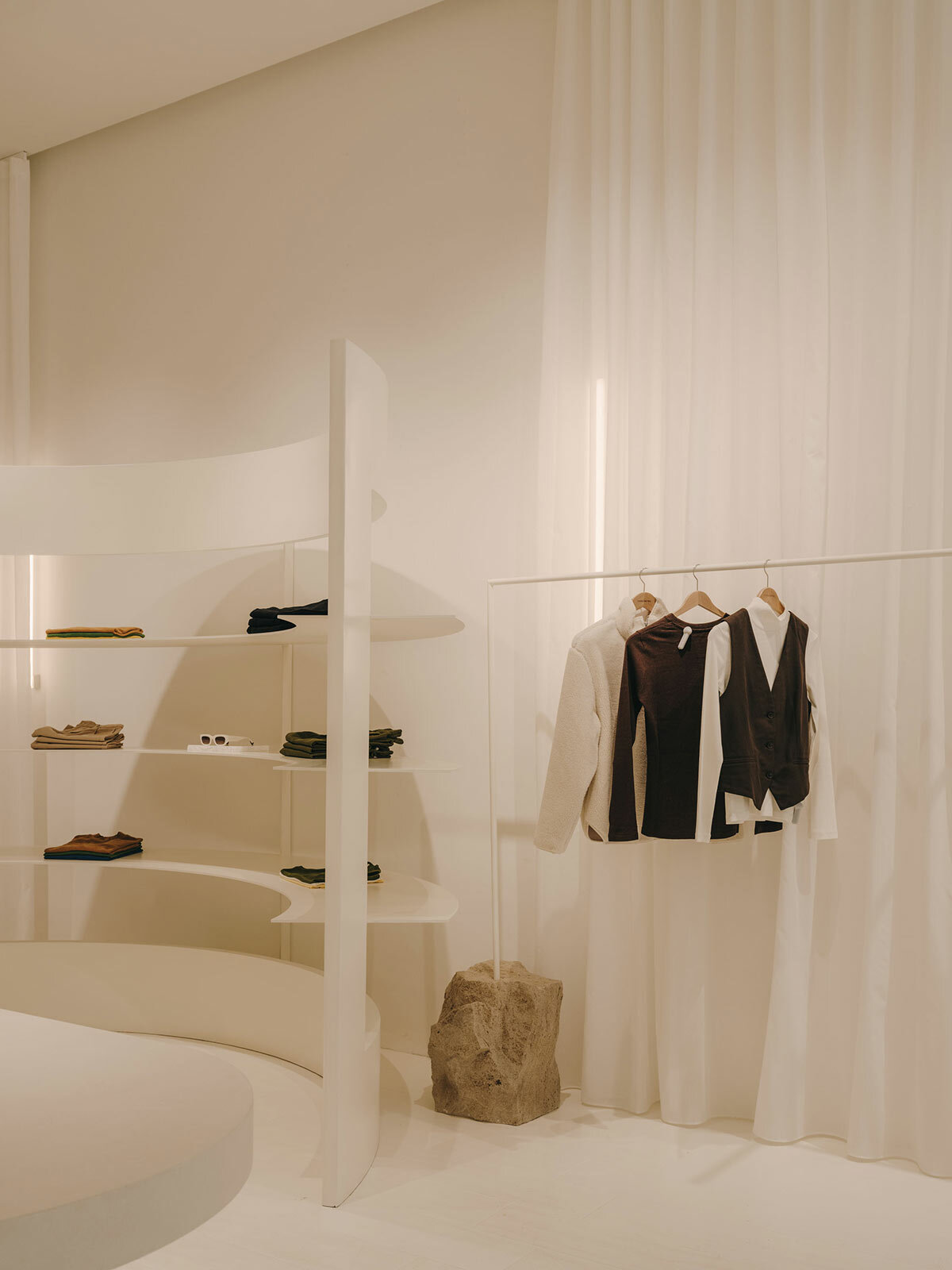 isern serra curates modular interiors for 'thinking mu' in barcelona
