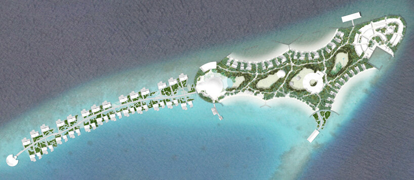 shigeru ban's floating villas comprise the first resort-residence project in the maldives