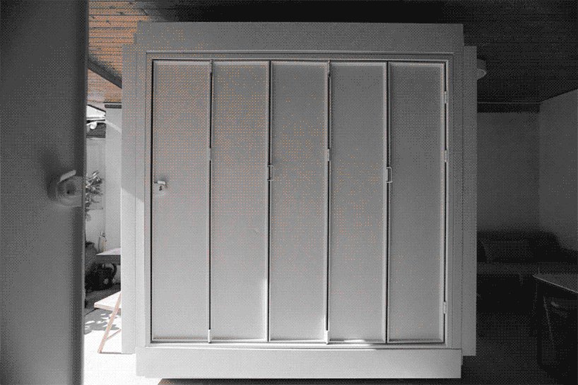 the integrated space serves as a retreat for living, working, and studying