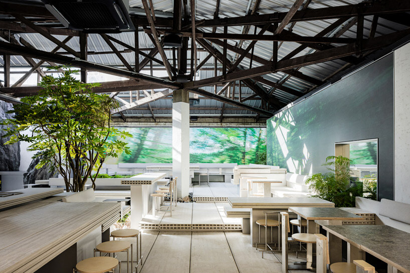 WGNB's beauty store in seoul recreates imaginary island landscape with giant rocks 