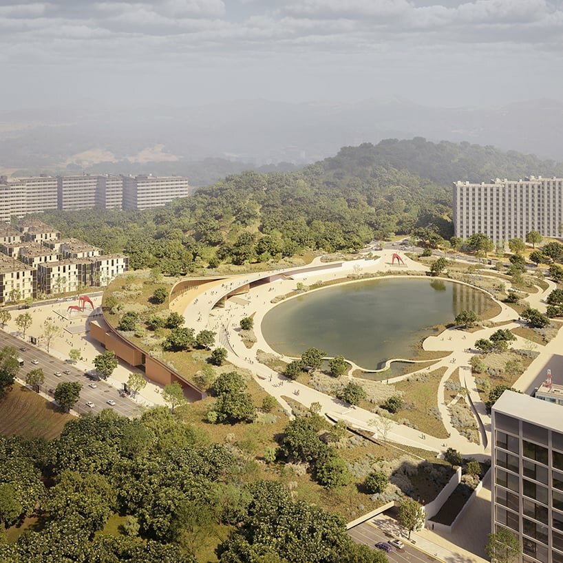 the Geomdan Museum-Library Cultural Complex seamlessly blends nature, history, and urban design