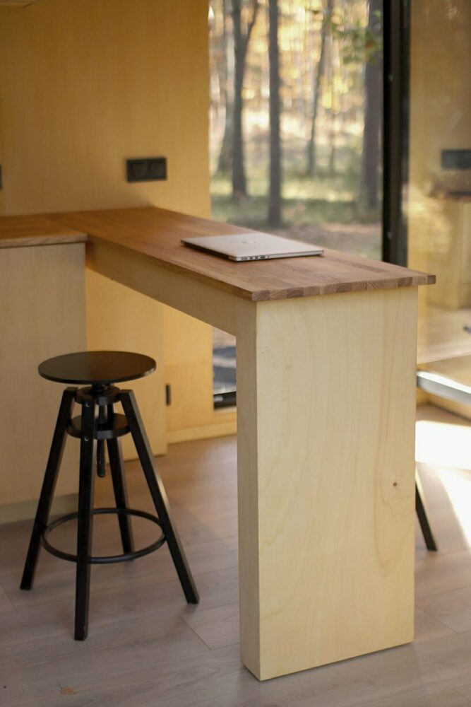 natural plywood furniture brights up the space