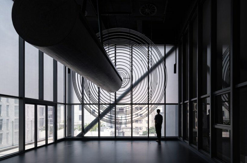 metal mesh facade veils TAO's transient in-between pavilion in nantou ancient town