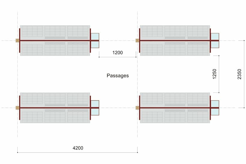 2.35 m × 4.2 m grid