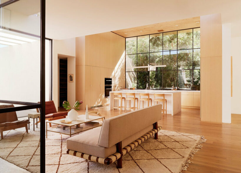 bronze, brown, and oatmeal tones in the central living space