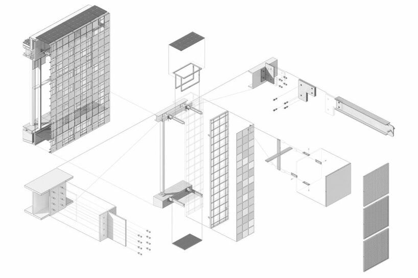 facade detail, exploded axonometric