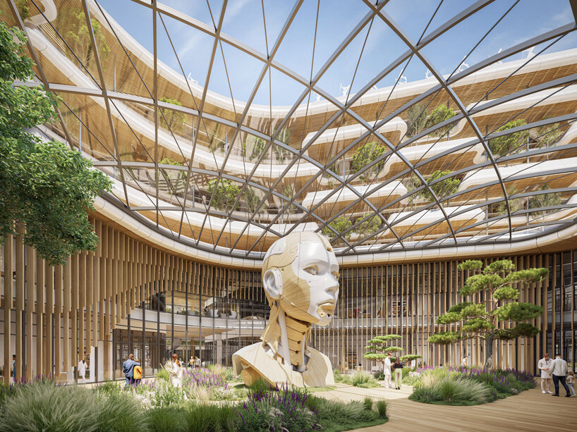 vincent callebaut's HOSPIWOOD is a biophilic hospital campus in belgium