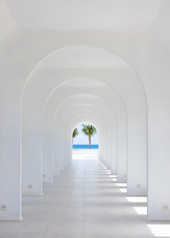 the pathway leads from the main gate to the central area