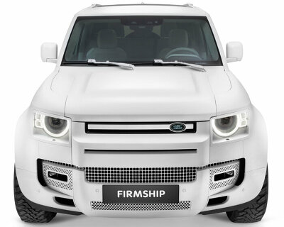 job smeets colors firmship’s land rover defender in light gray to neutralize bold undertones
