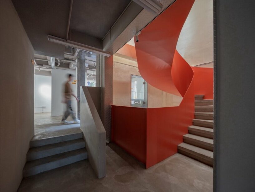 spiral staircase in the atrium