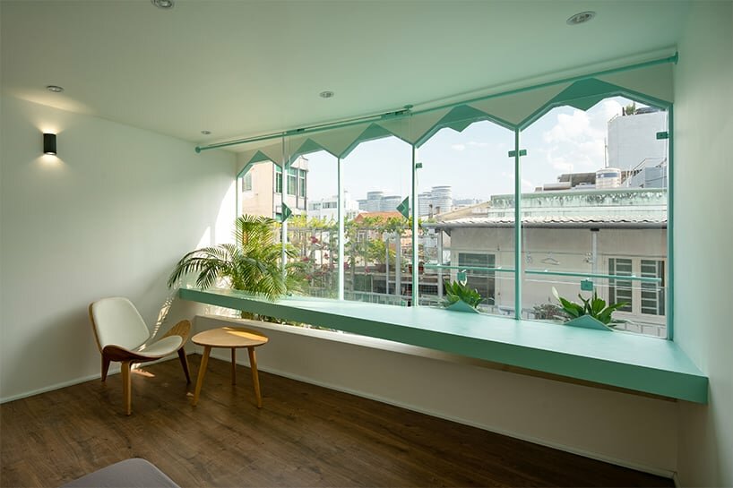 workspace next to a large window