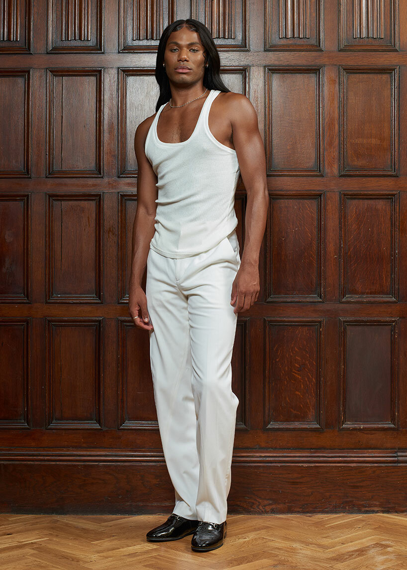 Outfit from Bianca Saunders’s Spring/Summer 2021 collection, 'The Ideal Man' | photo, Silvia Draz