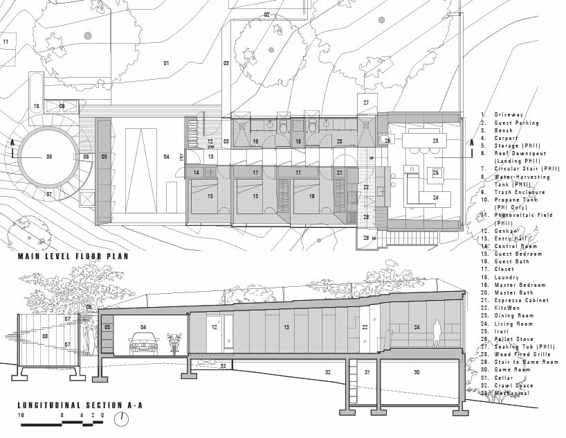 Telescope House plan and section
