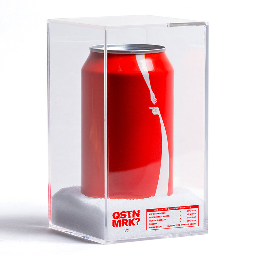 the undrinkable can is a satirical statement against the world's most-sold drink