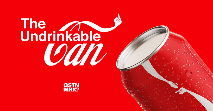 the undrinkable can is a satirical statement against world's most sold drink