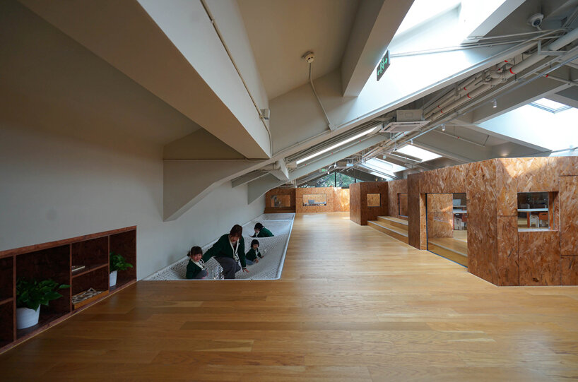 net playground + cozy nooks spark curiosity in HIBINOSEKKEI + youji no shiro's XCG nursery in china
