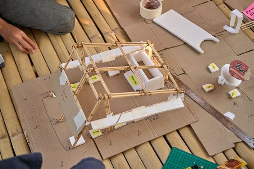 structural model collaboratively built by local craftsmen to understand the tectonics of the structure