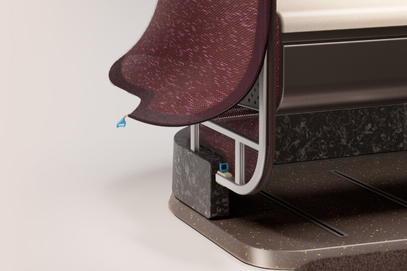 caon design office modulo aircraft seat wool