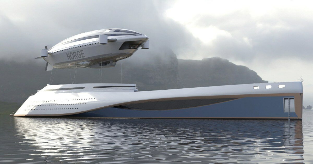 pierpaolo lazzarini's colosea megayacht features detachable airship