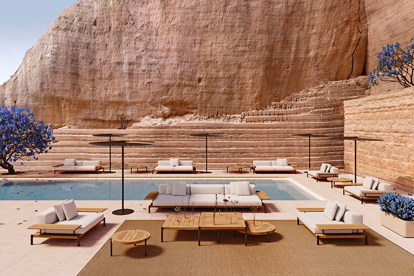 Lademadera lounge chair sofa coffee tables saline by Francesco Meda&David Quincoces for GANDIABLASCO