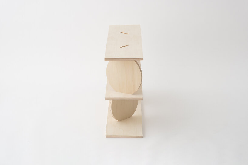 kengo kuma modular wooden shelf marumarushikaku ryuichi sakamoto
