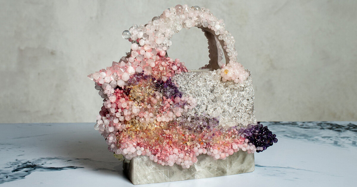 tiny quartz crystals shape tia thuy nguyen's lady cloud bag for dior