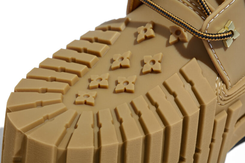 detailed view of MSCHF's 2x4 lumberjack rubber Boots