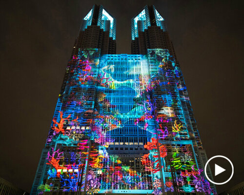 world’s largest projection mapping display by panasonic lights up tokyo with live animations