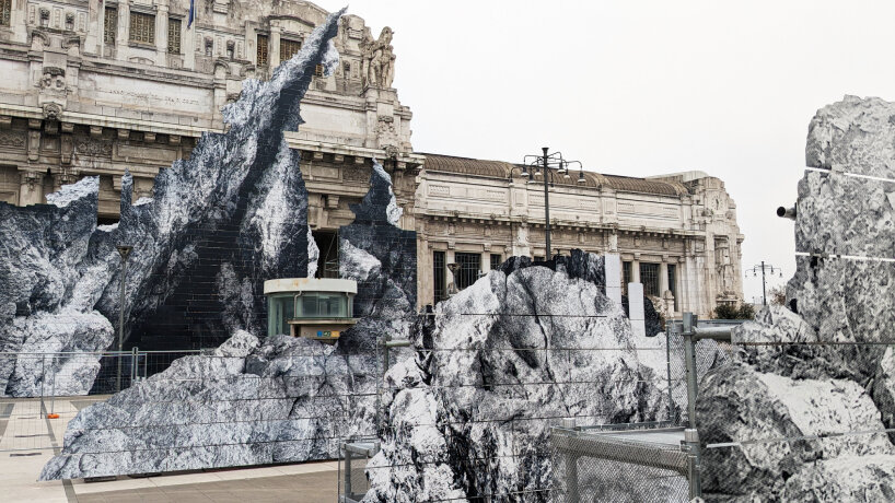 jr la nascita milan central station monumental rock installation