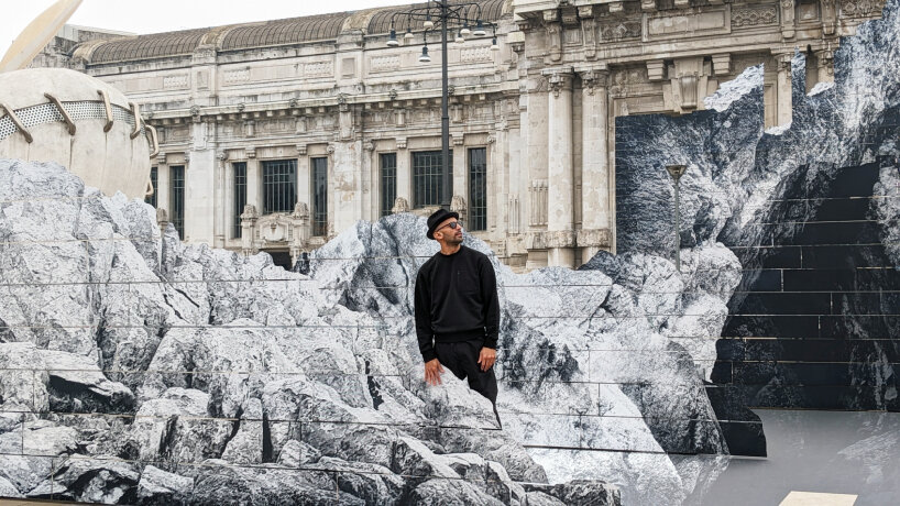jr la nascita milan central station monumental rock installation