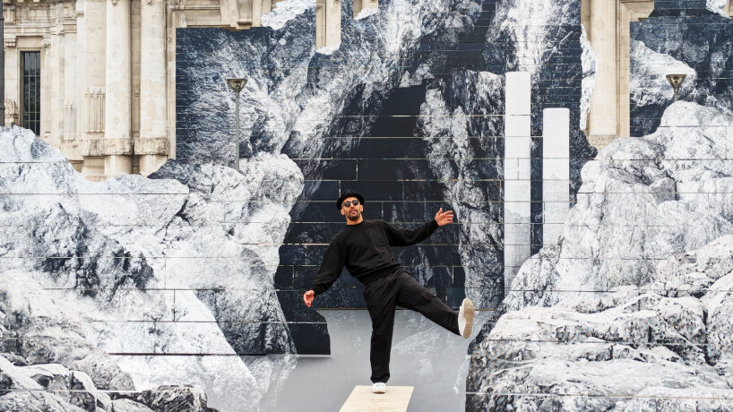 jr la nascita milan central station monumental rock installation