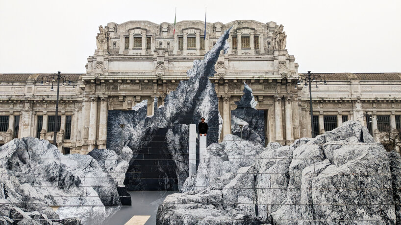 jr la nascita milan central station monumental rock installation